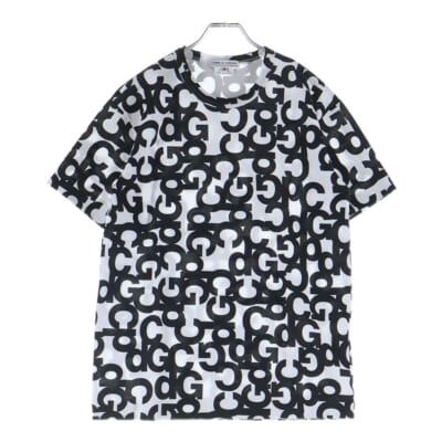 AD2024 CDG総柄プリントTシャツ 半袖クルーネックカットソー ホワイト/ブラック OZ-T308 Sランク
