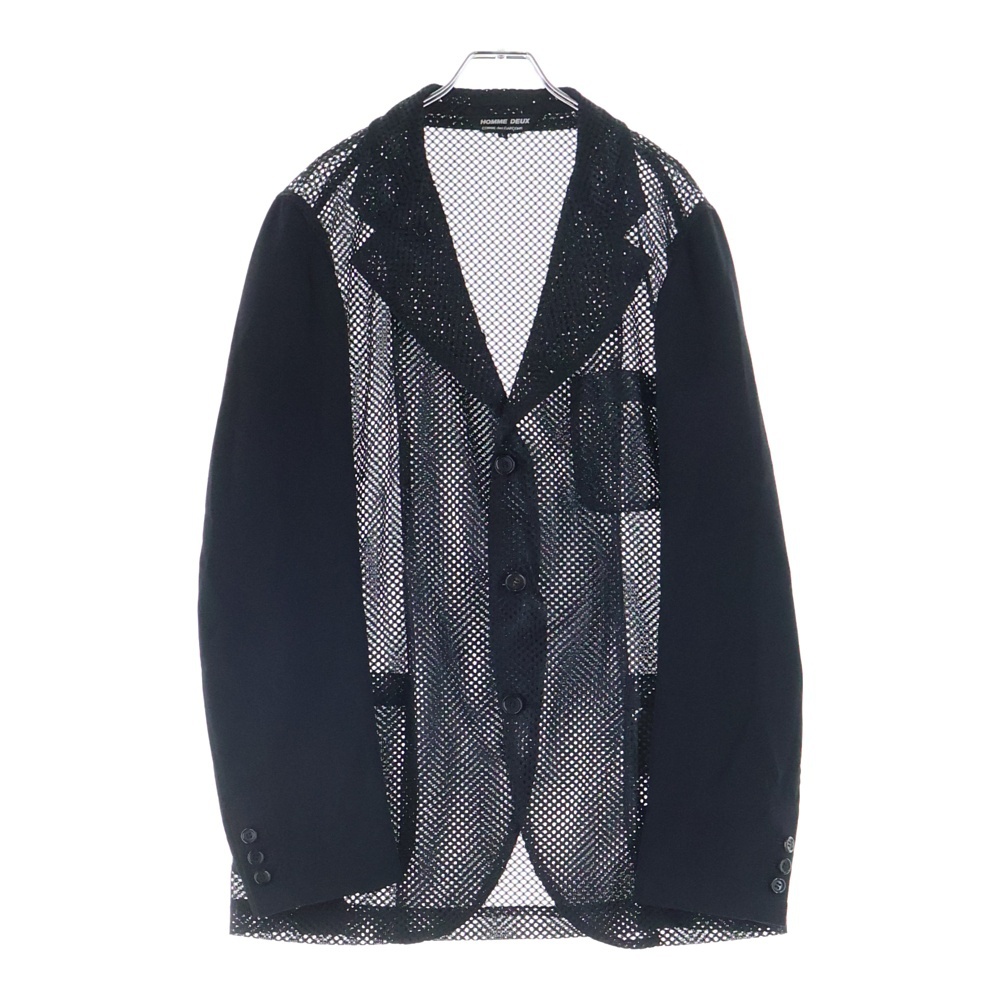 25SS AD2024 袖切り替え メッシュ シングルテーラードジャケット ブラック DO-J047 Bランク