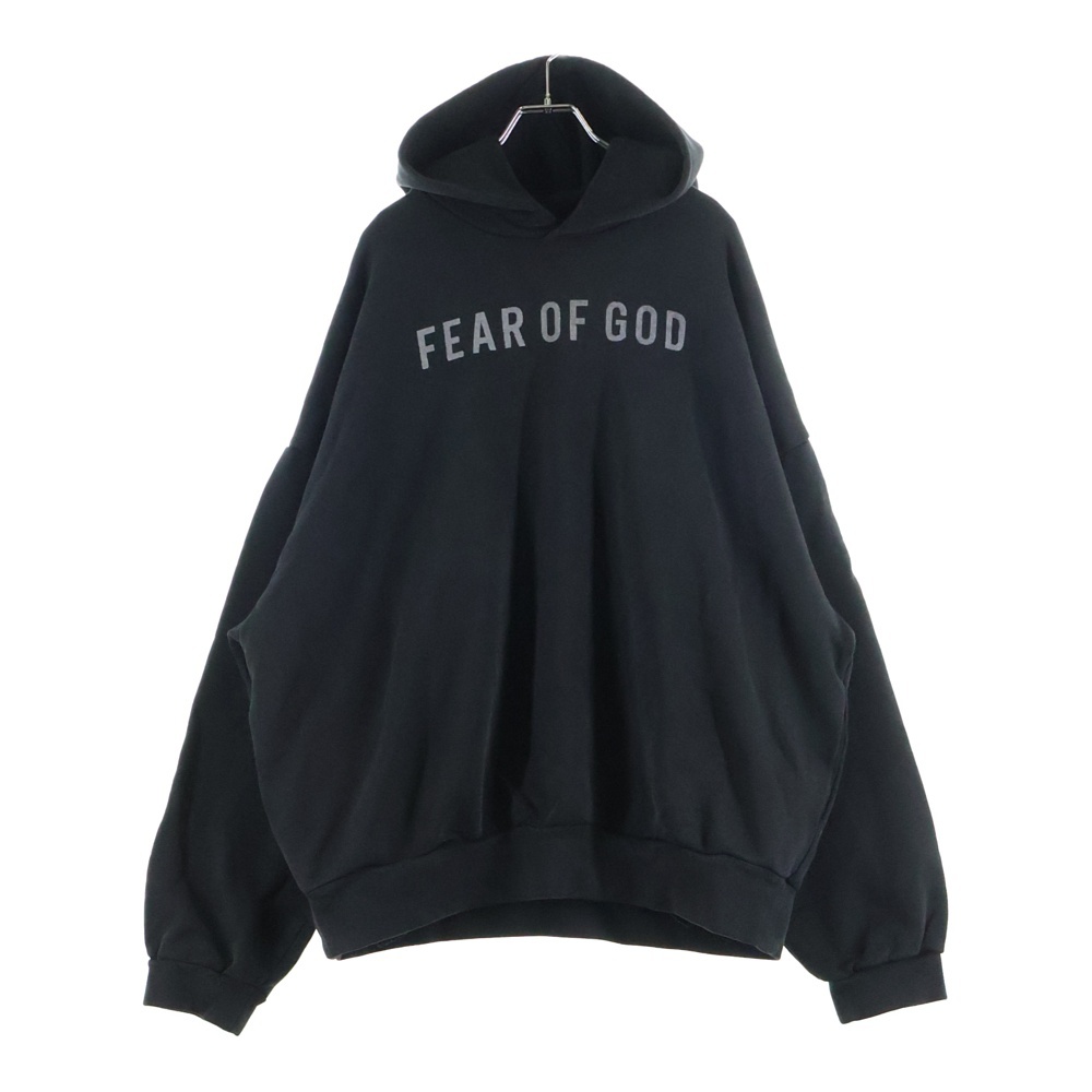 フロントロゴ オーバーサイズ プルオーバースウェットパーカー フーディー ブラック Bランク