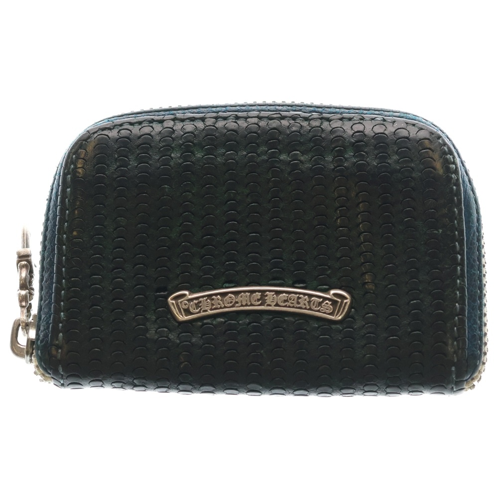 NOVELTY LEATHER COIN CASE ノベルティレザー ダガーラウンドジップ コインケース グリーン Bランク