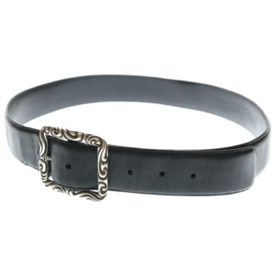 BLT SCRLREC レクタングルスクロール レザーベルト シルバー/ブラック Bランク