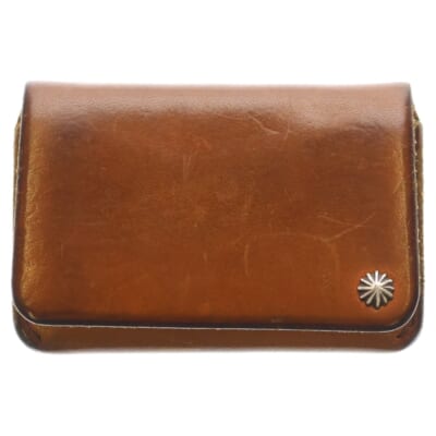 アポロコンチョ付き サドルレザー カードケース 名刺入れ ブラウン Bランク