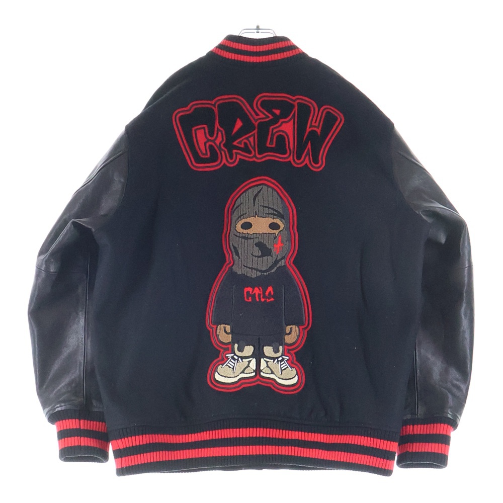 CREW UNIVERSITY JACKET クルー ユニバーシティ スタジアムジャンパー バーシティジャケット スタジャン ブラック UNIJK-003 Bランク