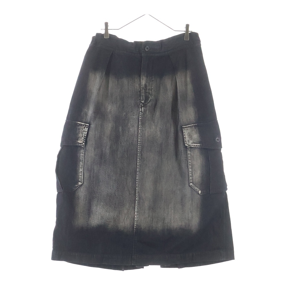 25AW SPOTTED DENIM SIDE POCKET STRAIGHT SKIRT ストップド サイドポケット デニムスカート レディース ブラック YL-S95-005 Bランク