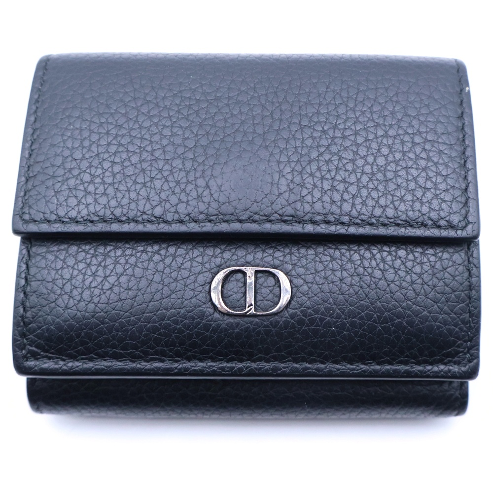 CD Icon 3つ折り レザー ウォレット 財布 ブラック 2ESBC110CDI Bランク
