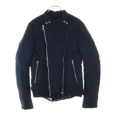 13AW フランス製 ダブル バイカーダウンジャケット ブラック Bランク