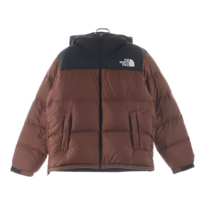 NUPTSE HOODIE ヌプシ フーディー ロゴエンブロイダリー ジップアップ ダウンジャケット ブラウン/ブラック ND92331 Bランク