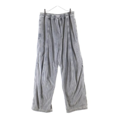 EMBOSSED LOGO TRACK PANTS エンボスドロゴ ベロア ドローストリングトラックパンツ グレー 6CC1244025 Bランク