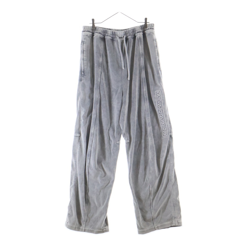 EMBOSSED LOGO TRACK PANTS エンボスドロゴ ベロア ドローストリングトラックパンツ グレー 6CC1244025 Bランク