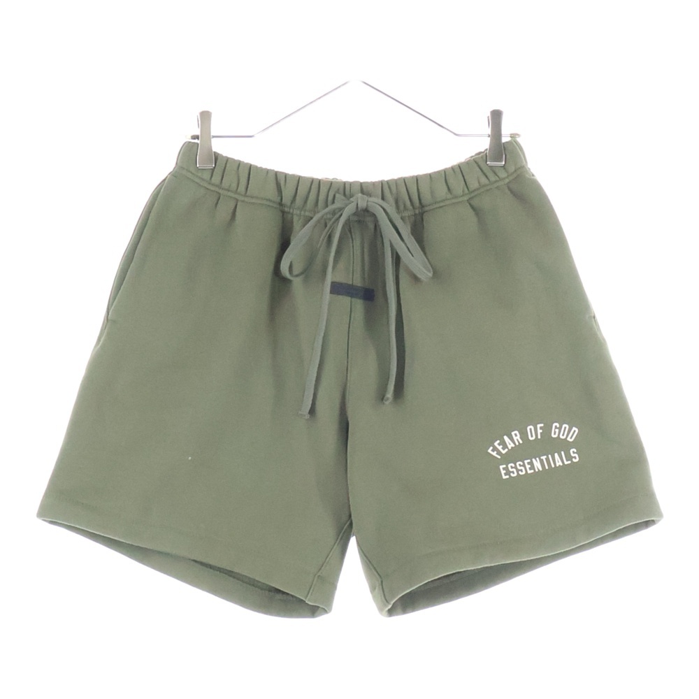 ロゴプリント スウェット ショーツ ショート ハーフパンツ カーキ Bランク