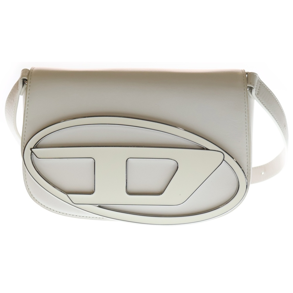 1DR ワンダー メタルロゴプレート レザー ショルダーバッグ ホワイト X09568 Aランク