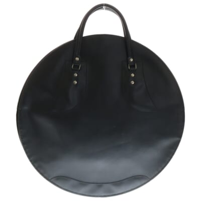 ビッグサークル ラウンド レザー ハンドバッグ トートバッグ ブラック Bランク