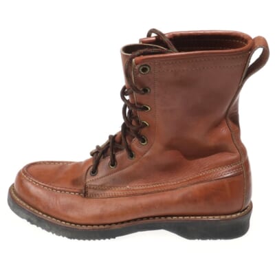 70S VINTAGE DECK BOOTS ヴィンテージ 筆記体タグ レザー デッキ ブーツ ブラウン Bランク