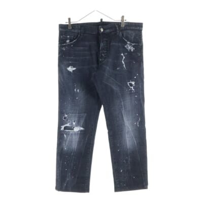 Tidy Biker タイディバイカー ダメージ デニムパンツ ブラック S74LB0489 Bランク