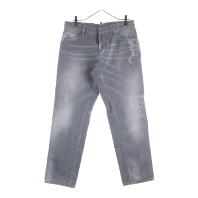 SLIM JEAN ペイント加工 ボタンフライ スリム デニムパンツ ジーンズ グレー S71LB0586 S30260 Bランク