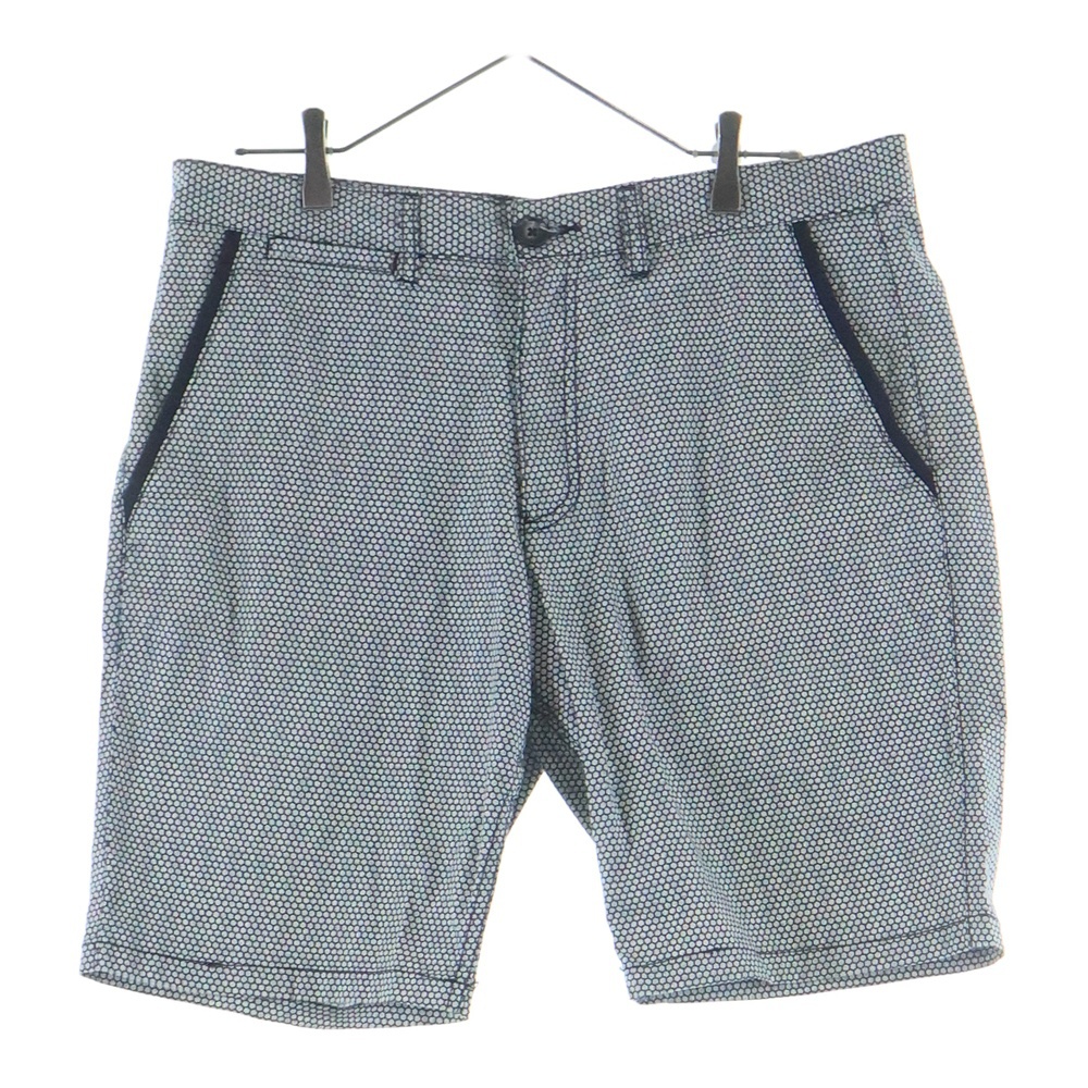 16SS 総柄 ジップフライ ショート ハーフパンツ ショーツ グレー Bランク