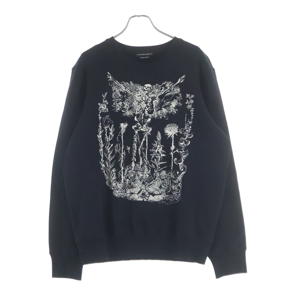23SS スカル グラフィック刺繍 クルーネック スウェットトレーナー ブラック 552049 QMX23 Bランク