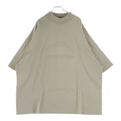 フロントロゴ オーバーサイズ クルーネック半袖Tシャツ カットソー ベージュ Bランク