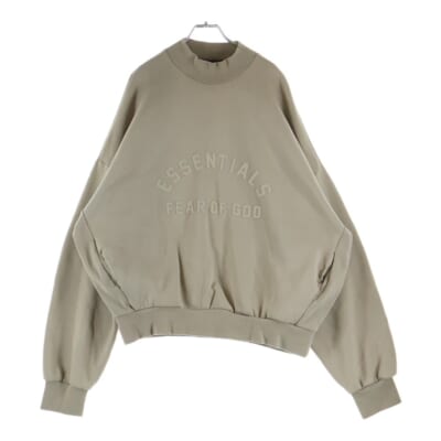 フロントロゴ クルーネック スウェットトレーナー ベージュ Bランク