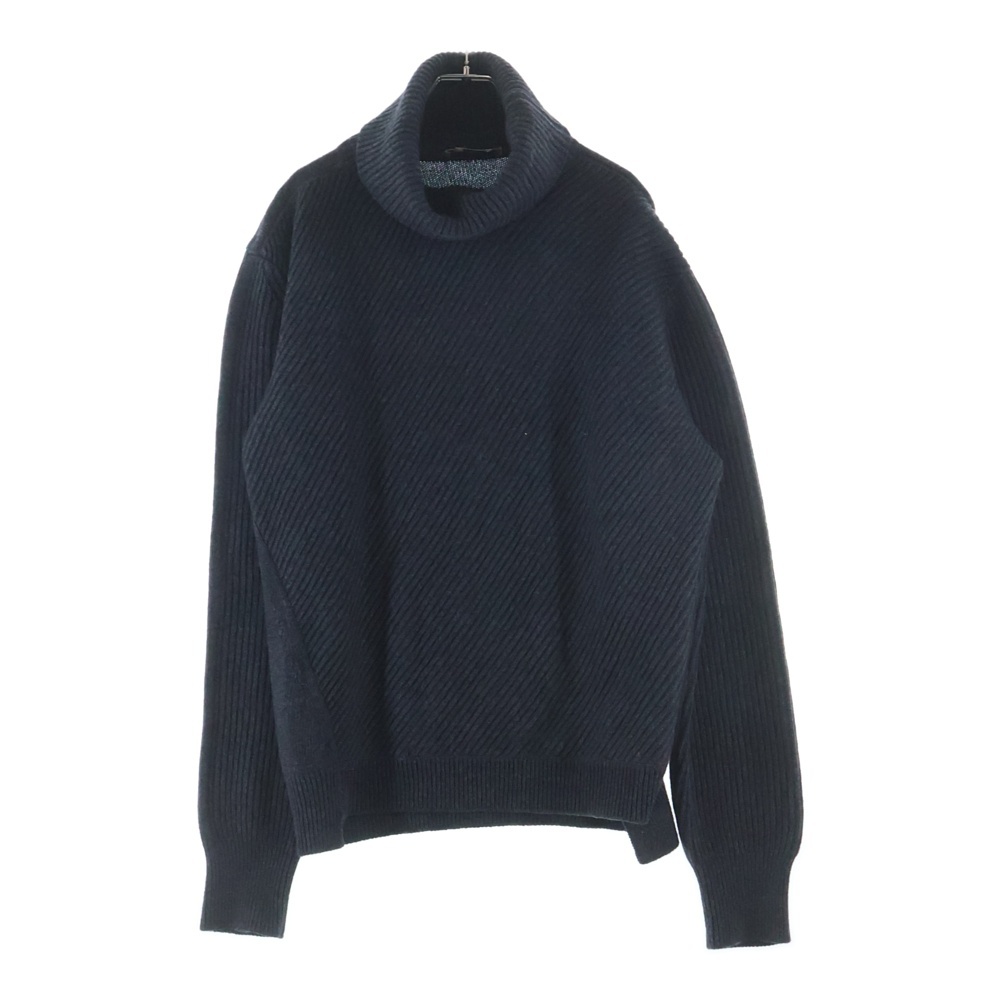 リブハイゲージ切替 ハイネック ウールニット グレー 663617 Q1AUS Bランク