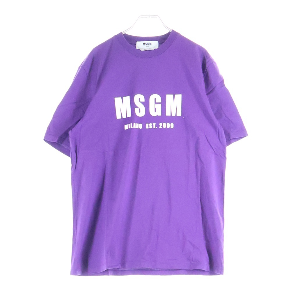 ロゴプリント クルーネック 半袖Tシャツ カットソー パープル 2841MDM92 Aランク