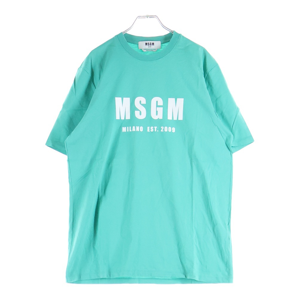 ロゴプリント クルーネック 半袖Tシャツ カットソー グリーン 2841MDM92 Aランク