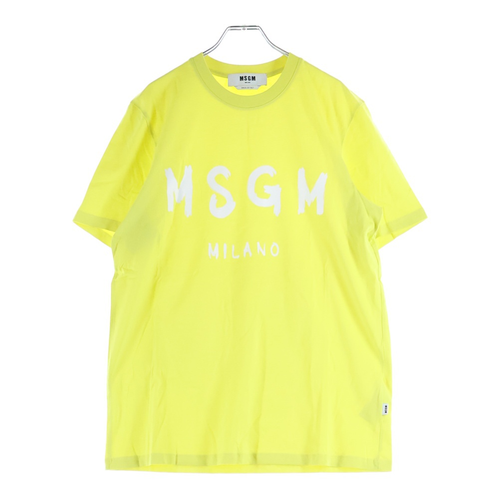 ロゴプリント クルーネック 半袖Tシャツ カットソー イエロー 3040MM97 Aランク