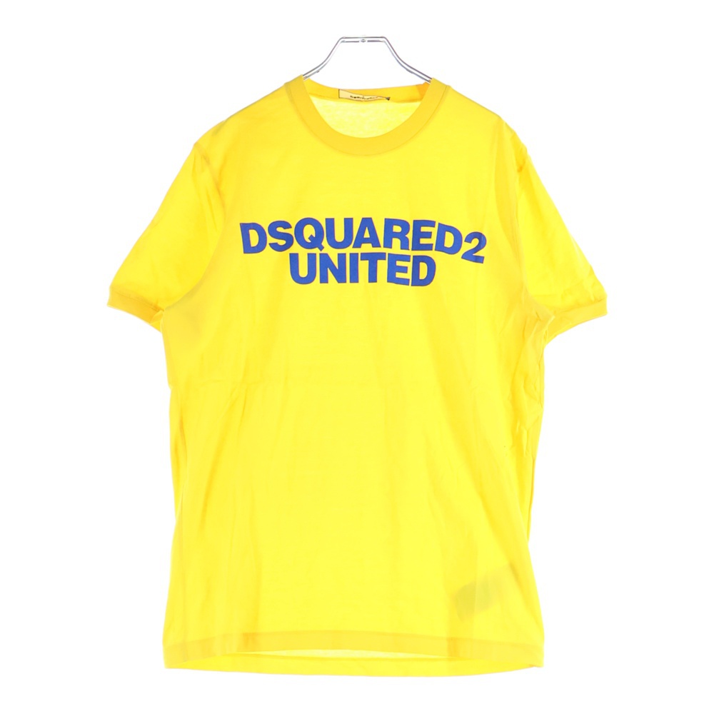 ロゴプリント クルーネック 半袖Tシャツ カットソー イエロー S74GD0762 S22427 Aランク