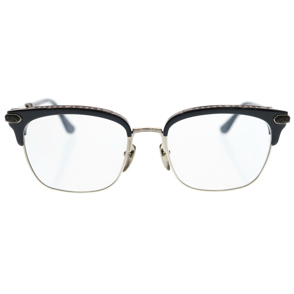 VERTICAL SMILE I サイドエタニティ ハーフリム アイウェア サングラス メガネ 眼鏡 ブラック Bランク