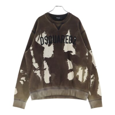 ロゴプリント タイダイ クルーネック スウェット トレーナー ブラウン/ベージュ S71GU0499 S25030 Aランク