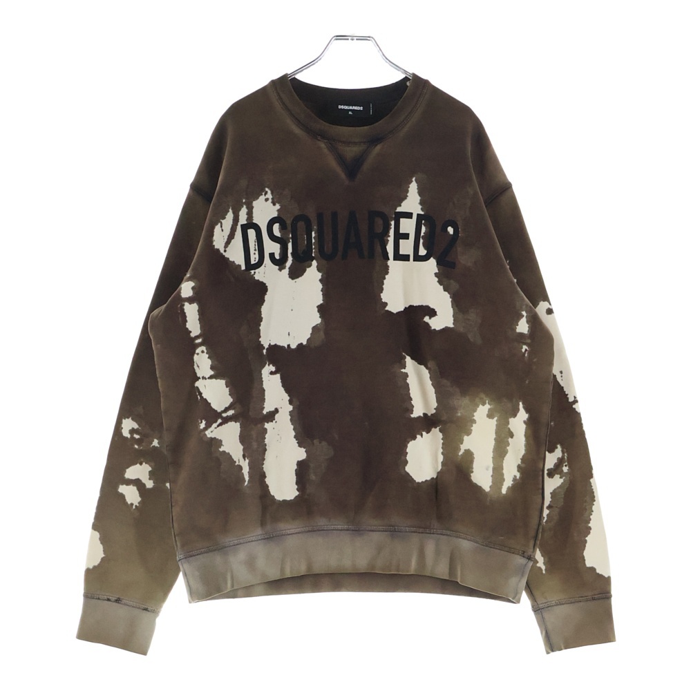 ロゴプリント タイダイ クルーネック スウェット トレーナー ブラウン/ベージュ S71GU0499 S25030 Aランク