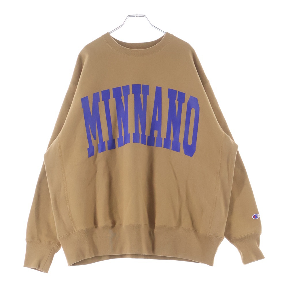 24AW Reverse Weave Logo Crew Neck Sweat リバースウィーブ プリント クルーネック スウェットトレーナー ベージュ C8-A034 Bランク