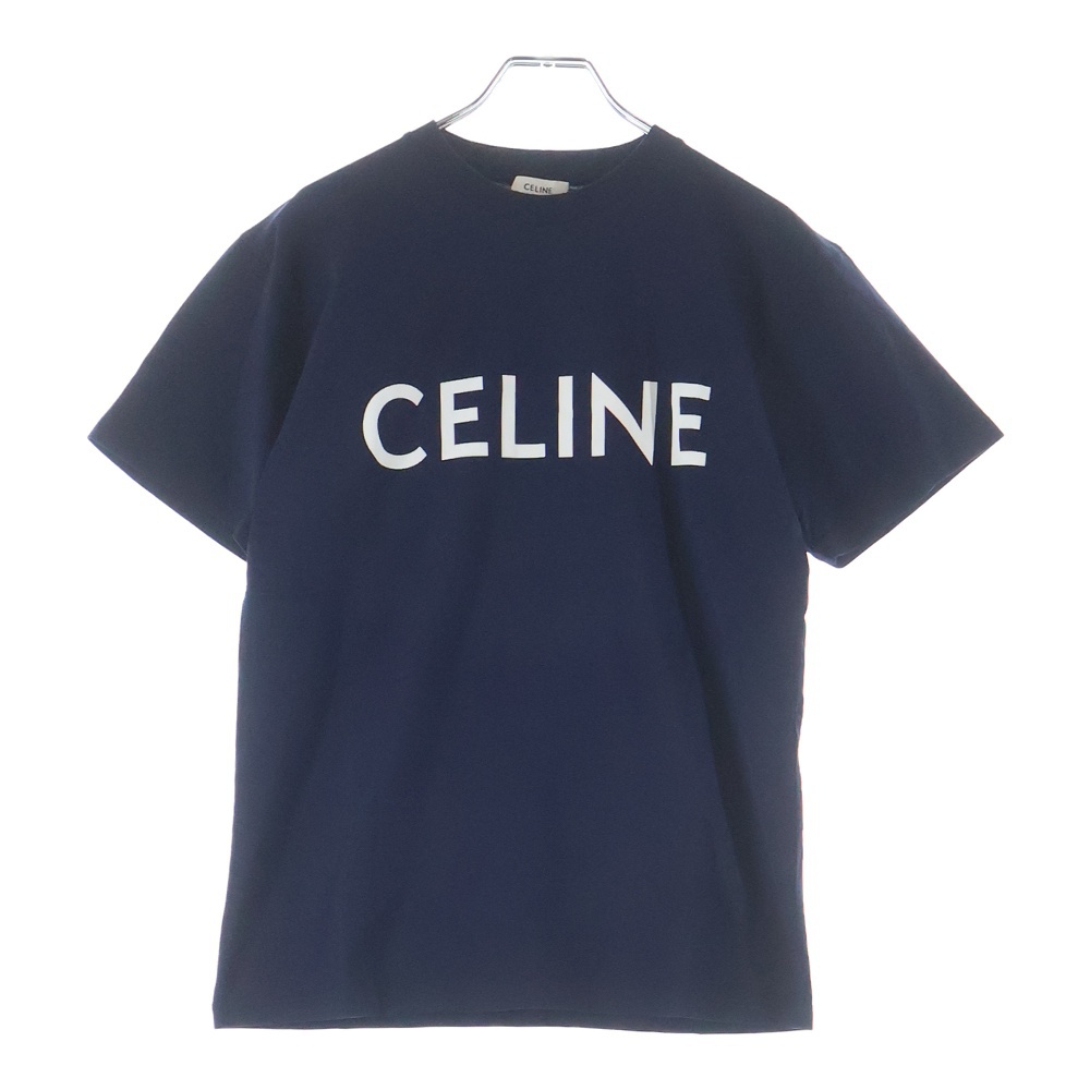 ロゴプリント ルーズフィット クルーネック 半袖Tシャツ カットソー ネイビー レディース 2X764501F Aランク