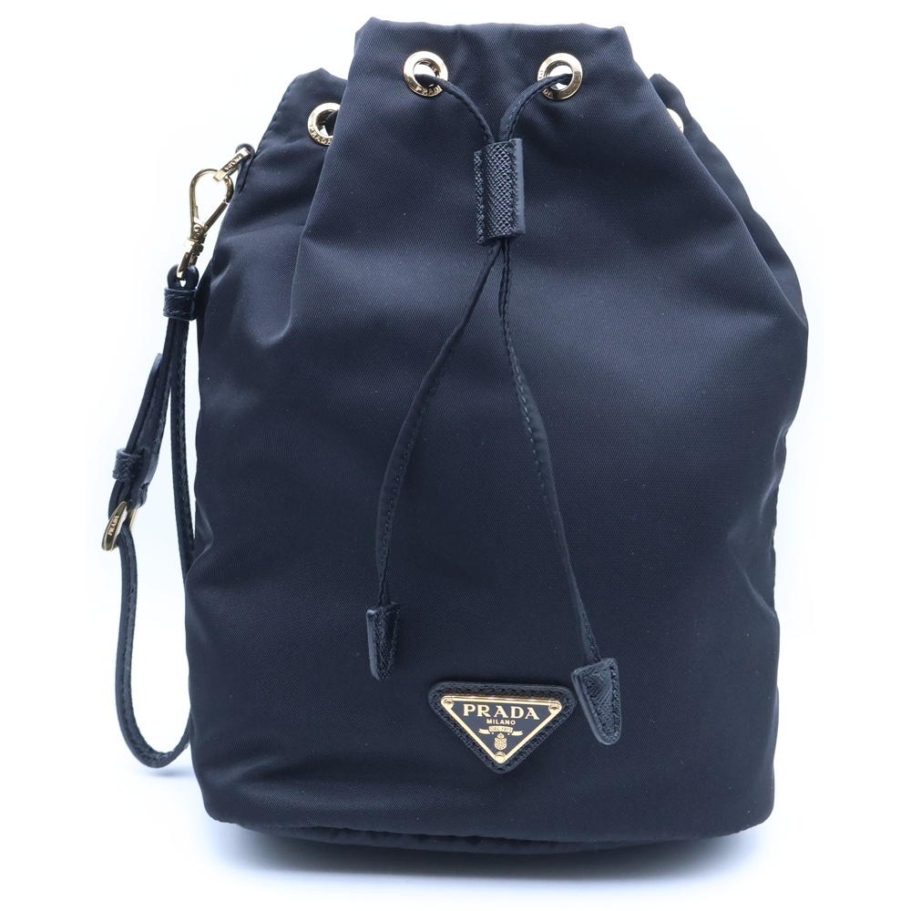 RE-NYLON リナイロン ポーチ 巾着 ブラック Aランク