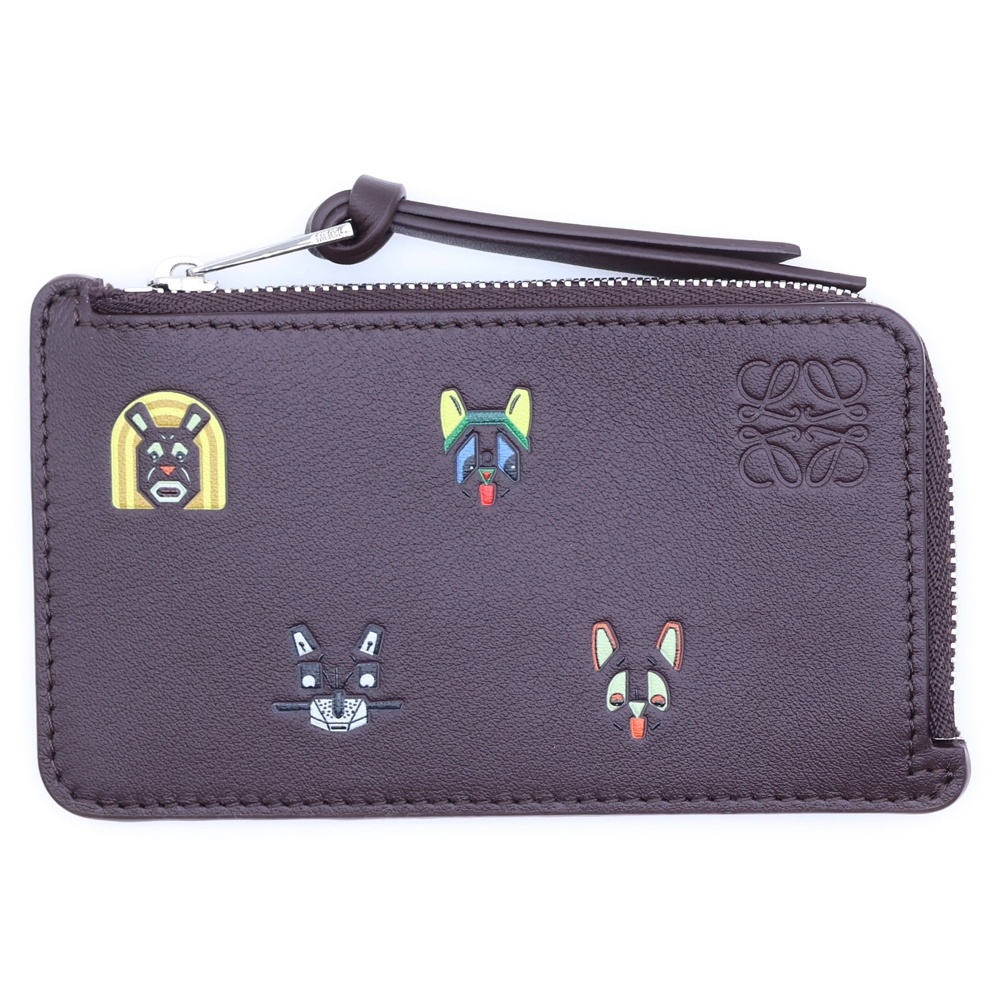 ×Louis Wain キャッツ フラグメントケース ブラウン レザー Aランク