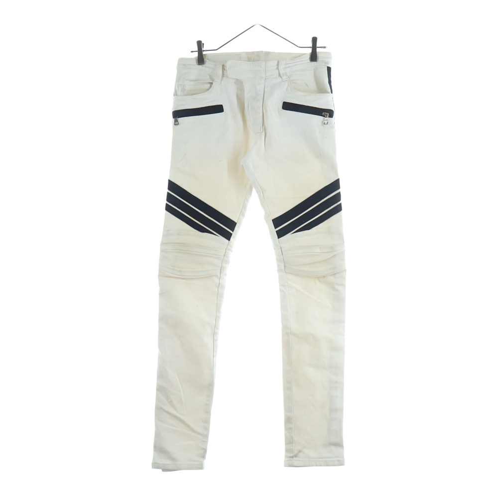 バイカーデニムパンツ ホワイト Bランク