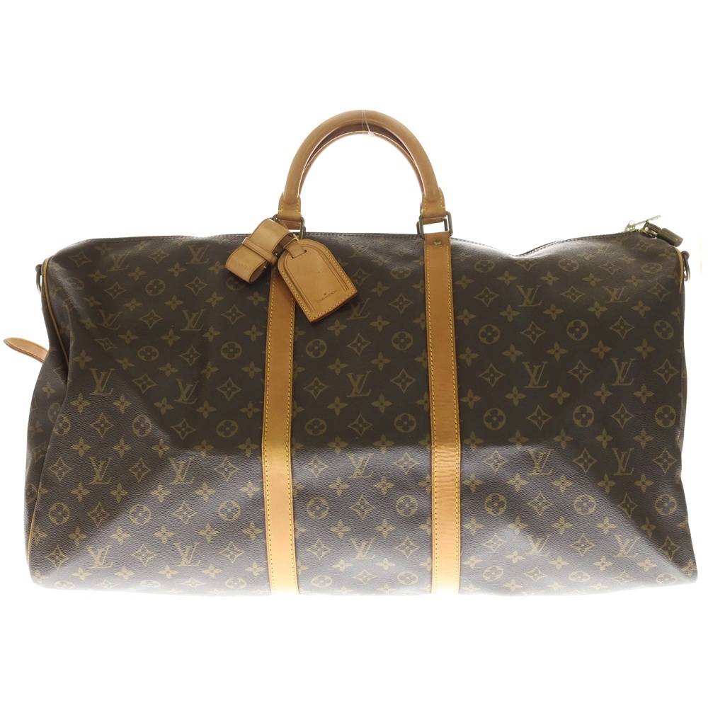 モノグラム キーポルバンドリエール60 ボストンバッグ ハンドバッグ ブラウン レザー×PVC M41412 ゴールド金具 Bランク