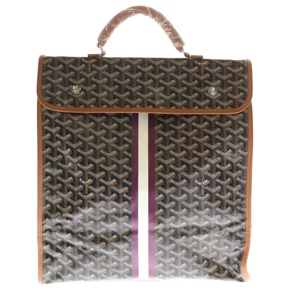 サンレジェ バックパック リュックサック ブラウン×ブラック PVC×レザー シルバー金具 Sランク