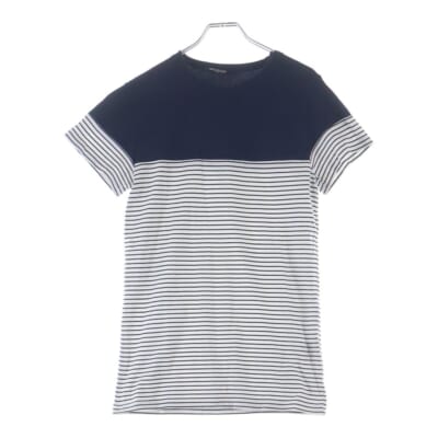 ■ショルダーボタン ボーダー半袖Tシャツ ネイビー コットン #S S4HJ652C490 Bランク