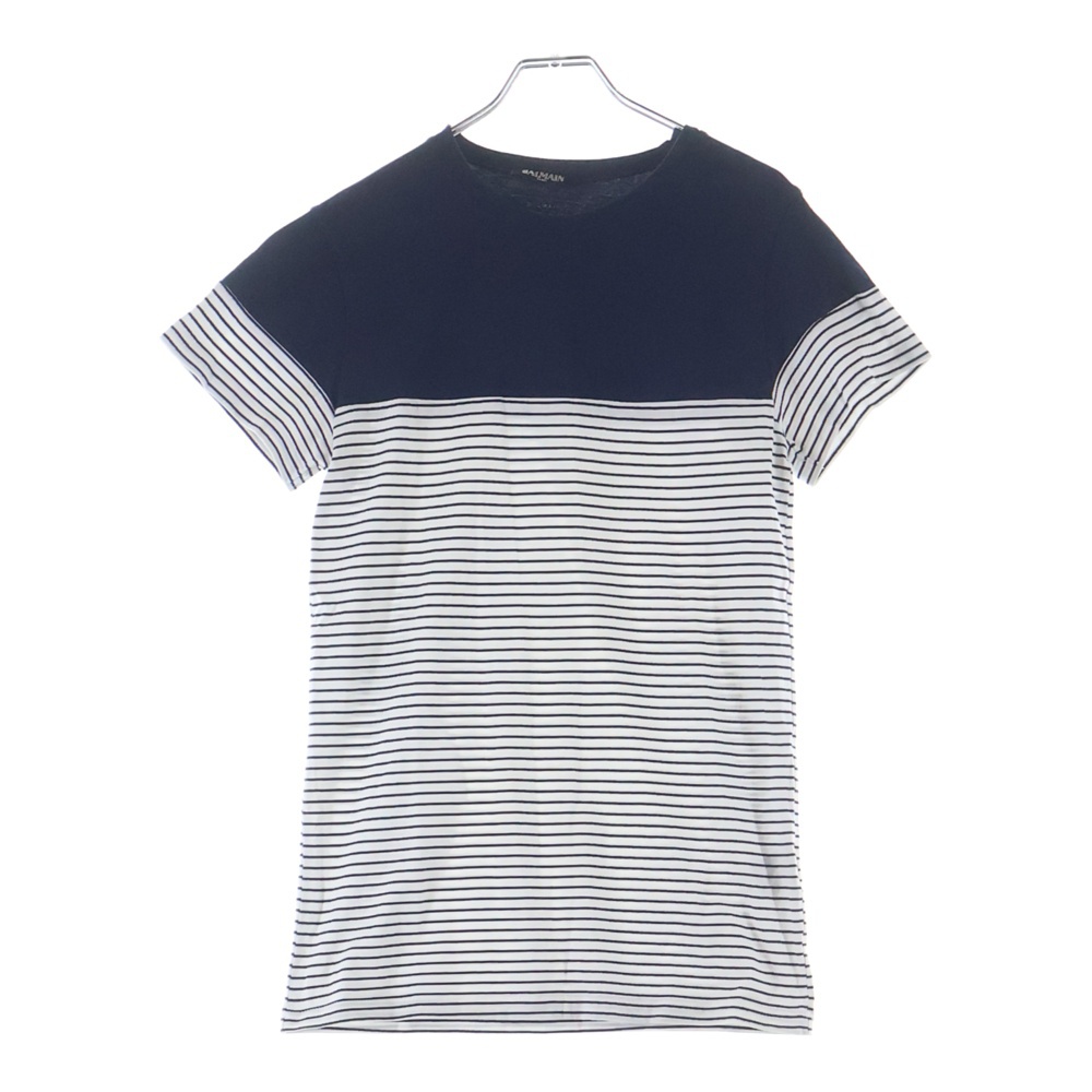 ■ショルダーボタン ボーダー半袖Tシャツ ネイビー コットン #S S4HJ652C490 Bランク