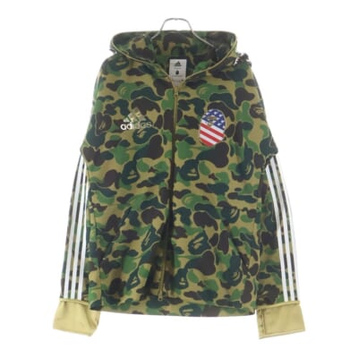 ■×BAPE SB Shark Hoodie カーキ ポリエステル #XL DW9286 Aランク