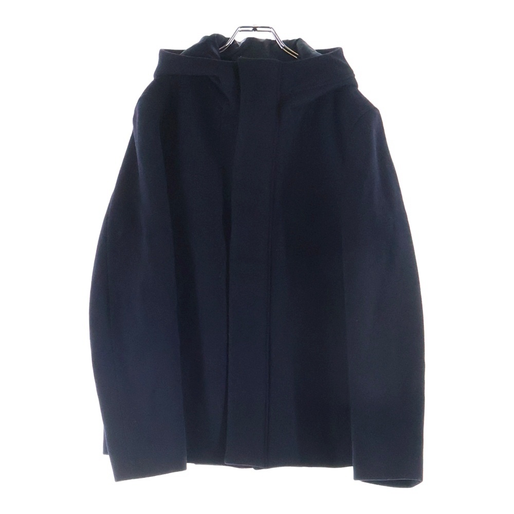 ■フード付きダッフルコート 黒 ウール #38 Bランク