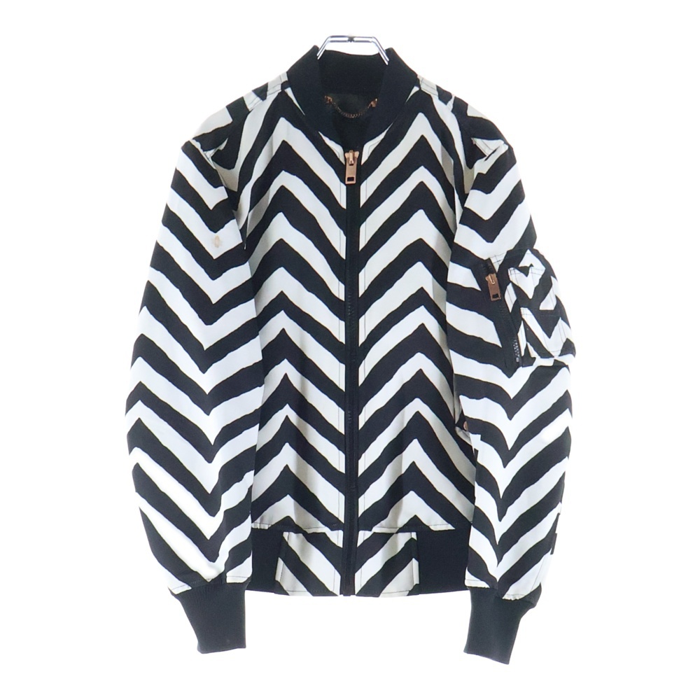 ■G-Soledad Bomber Jacket ゼブラ柄 ボンバー フライトジャケット ホワイト×ブラックリバーシブル Bランク