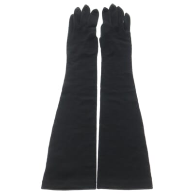 09AW ウール ニット アームカバー ロング グローブ 手袋 ブラック JD-K701 Bランク