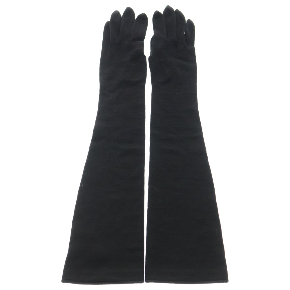 09AW ウール ニット アームカバー ロング グローブ 手袋 ブラック JD-K701 Bランク