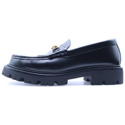 マーガレット トリオンフバックル レザー ローカットシューズ ローファー ブラック レディース Aランク