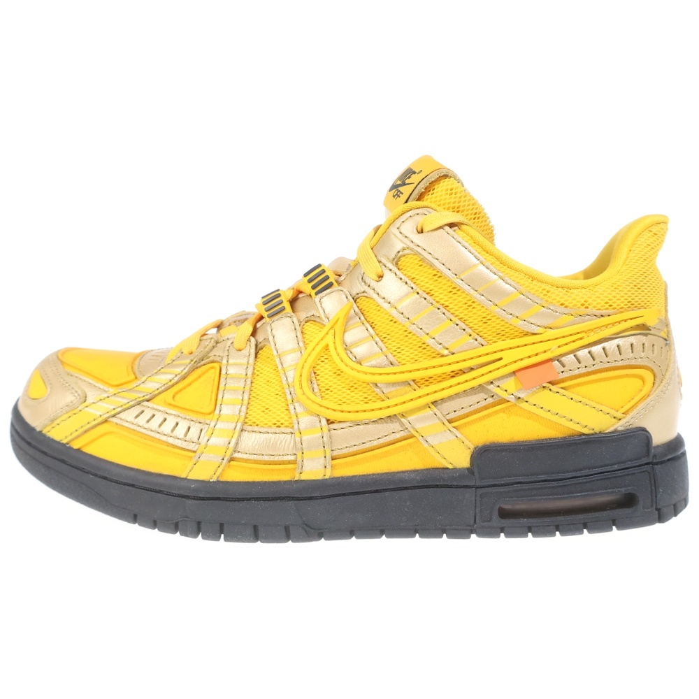 ×OFF-WHITE AIR RUBBER DUNK LOW UNIVERSITY GOLD CU6015-700 オフホワイト ラバーダンク ローカットスニーカー イエロー US9/27cm Bランク