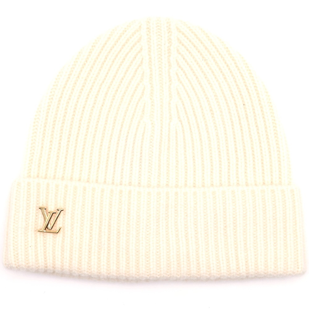 ビーニー LV・スパーク ブロン 帽子 アイボリー カシミヤ M77882 Bランク