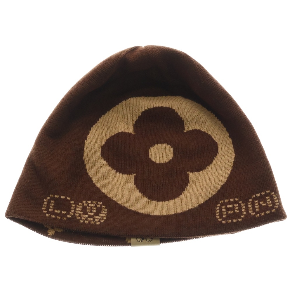 LV フィット モノグラム リバーシブルビーニー ニット帽子 M5248A ブラウン Aランク
