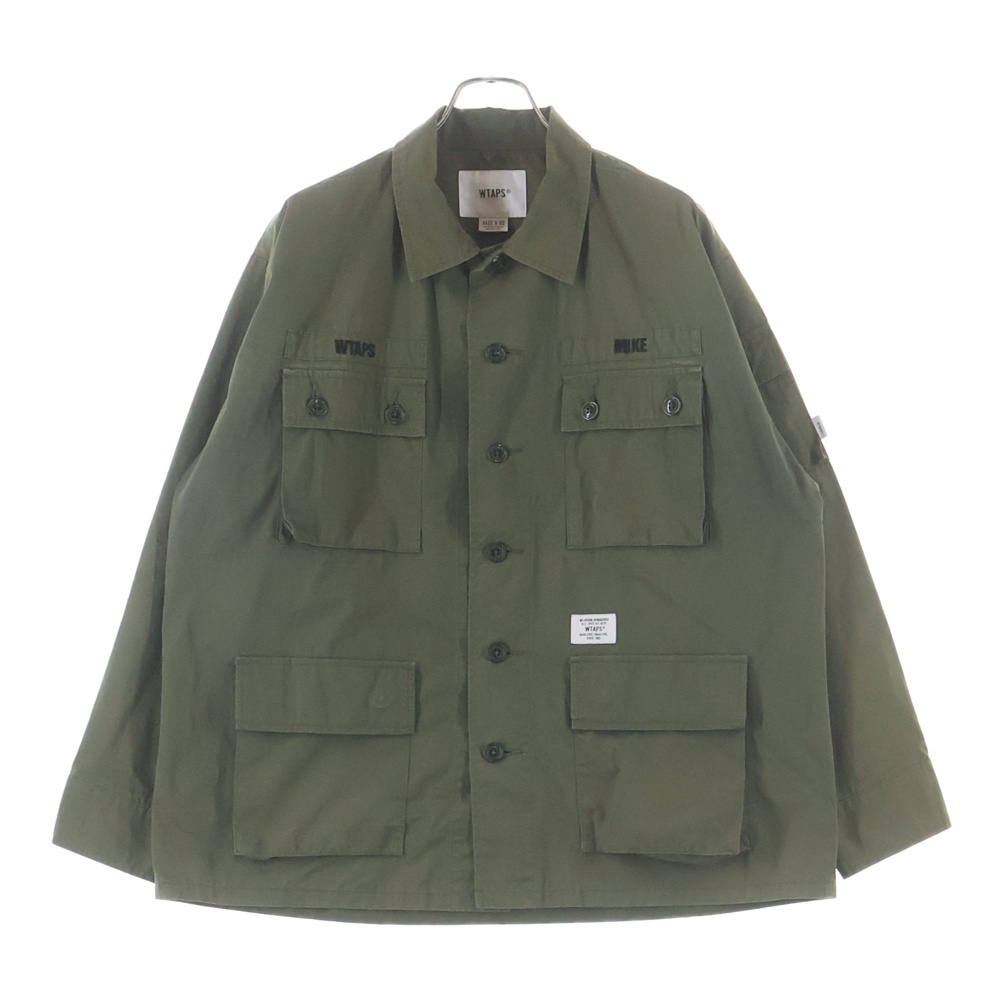 18SS JUNGLE LS SHIRT 181GWDT-SHM01 ジャングル ロングスリーブ ミリタリーシャツ カーキ Bランク